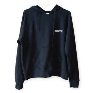 BTL 'Brunette' Women's Black Hoodie Long Sleeve Drawstring Pocket | Size M/L